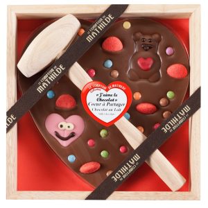 Ciocolata in cutie de lemn - Coeur | Comptoir de Mathilde