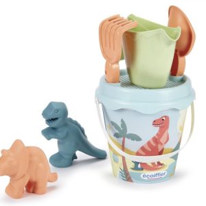 Set galeata dino cu 2 forme de nisip Ecoiffier 17 cm