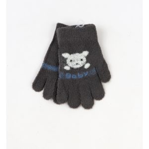 Manusi copii baby rabbit gri inchis