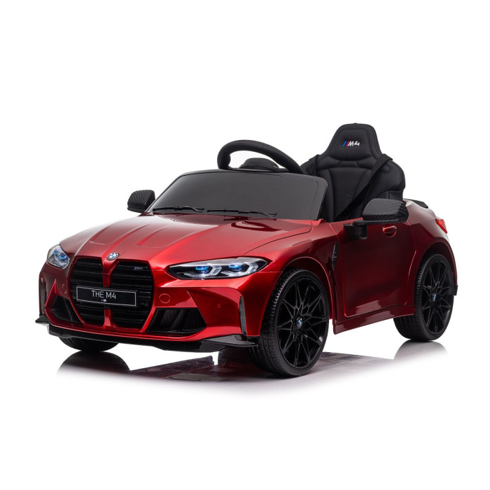 Masinuta electrica pentru copii BMW M4 Competition 12V 90W (sx2418) Visiniu metalizat - Autokids.ro