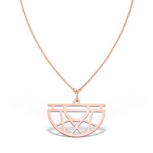 Colier HALF MOON - aur 14K - Roz