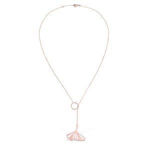 Colier lung PAGODA LEAF - aur 14K - Roz