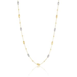 Colier din Aur Galben de 18 k cu Lant Diamantat - Bile si Forme Geometrice Ovale Diamantate Multicolore Albe - Galbene -  3.17g