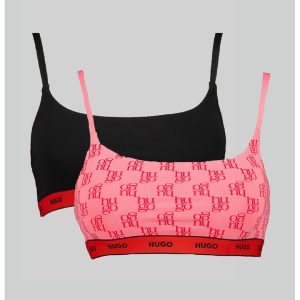Set de bustiere cu bretele ajustabile - 2 piese - Negru/Roz deschis