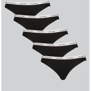Set de chiloti cu logo - 5 perechi - Alb/Negru