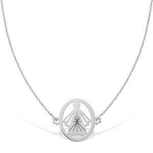 Colier la baza gatului PROTECTIVE ANGEL - aur 14K - Alb