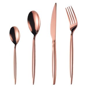 Set 24 x Tacamuri din Inox Roz Gold