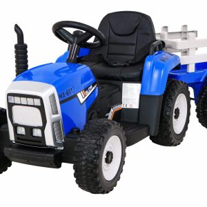 Tractor electric pentru copii cu remorca Workers Truck (MX-611) Albastru - Autokids.ro