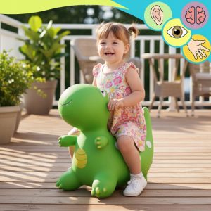 Jucarie gonflabila de sarit pentru copii Malplay Green Dino