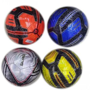 Minge de fotbal colorata din piele ecologica lucioasa