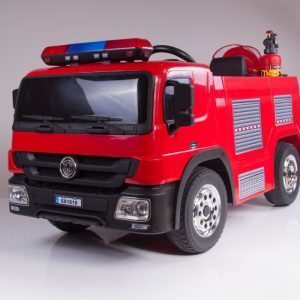 Masinuta electrica pentru copii de POMPIERI (1818) Rosu - Autokids.ro