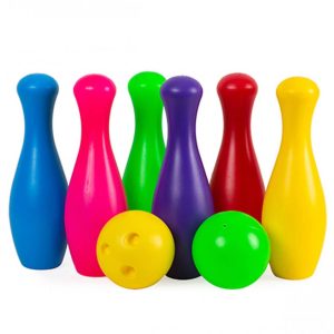 Set bowling colorat cu 2 bile