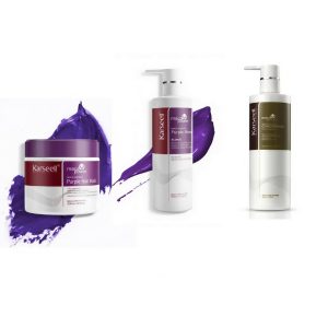 Set Blond Perfect Karseell – Șampon și Mască Mov Violet + Balsam cu Colagen | Neutralizare Tonuri Galbene