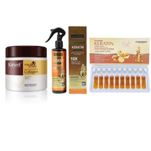 Set Reparare Intensiva Par Karseell Masca 500ml + Spray Keratina 250ml + Fiole Premium cu Keratina
