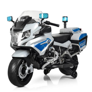 Motocicleta electrica pentru copii Autokids BMW de Politie 12V 45W (212) Gri - Autokids.ro