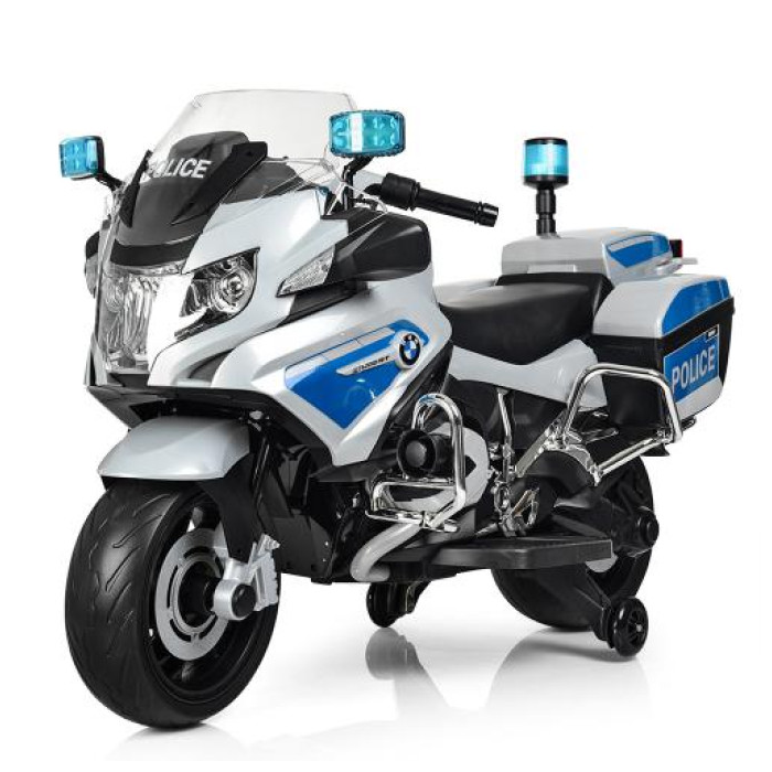 Motocicleta electrica pentru copii Autokids BMW de Politie 12V 45W (212) Gri - Autokids.ro