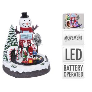 Decoratiune luminoasa cu functie de miscare Snowman festival