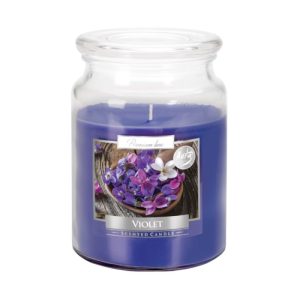 Lumanare Parfumata in Borcan cu Capac Violete