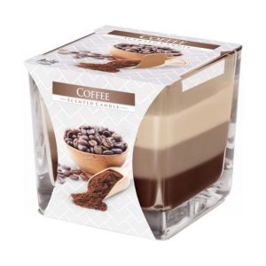 Lumanare Parfumata in Pahar in Trei Culori Cafea