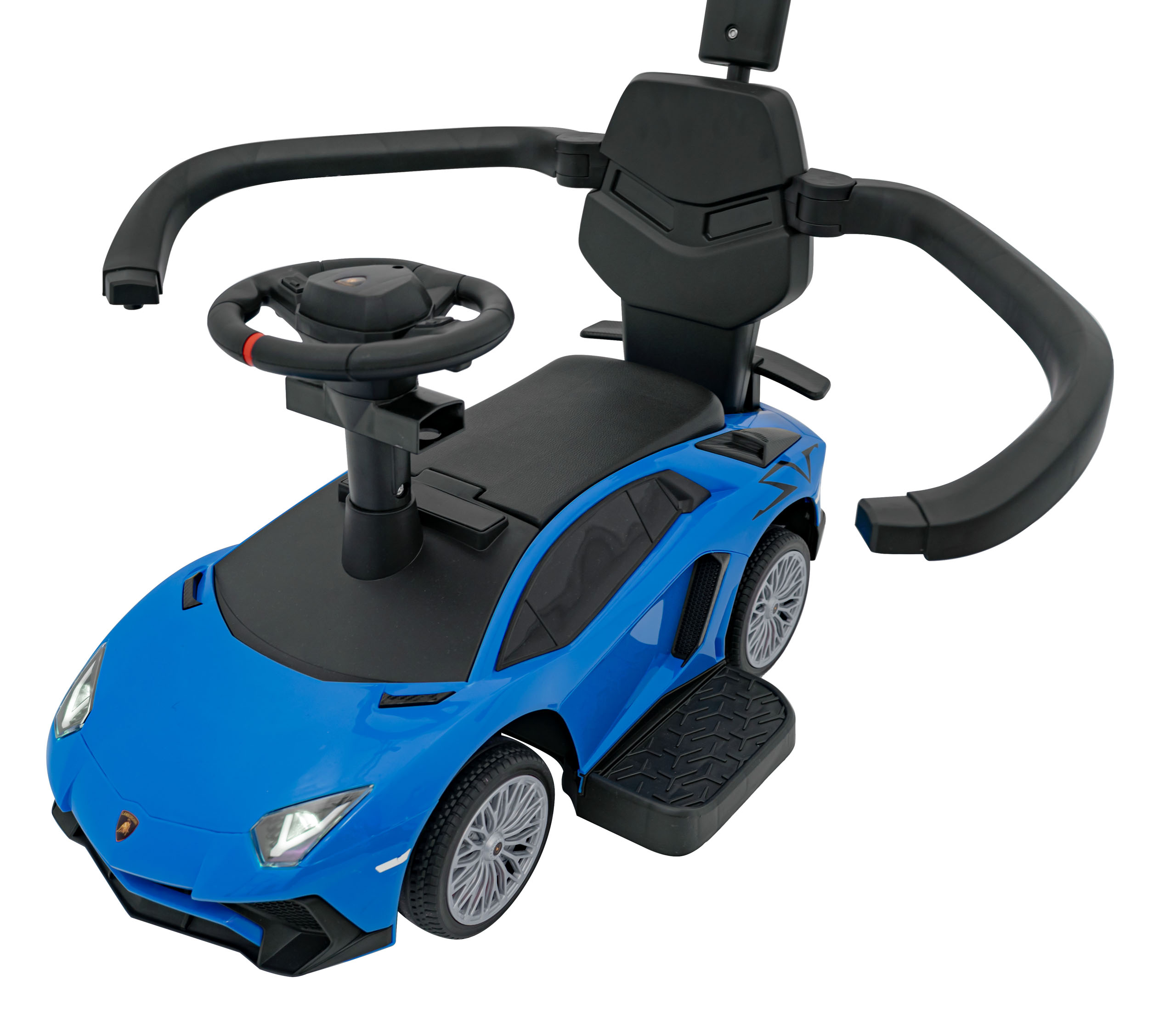 Masinuta de impins cu maner parental 2-in-1 Lamborghini Aventador (8810) Albastru - Autokids.ro - imagine 2