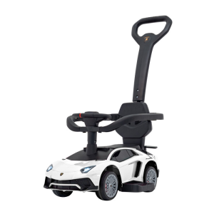 Masinuta de impins cu maner parental 2-in-1 Lamborghini Aventador (8810) Alb - Autokids.ro