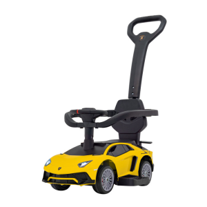 Masinuta de impins cu maner parental Lamborghini Aventador (8810) Galben - Autokids.ro