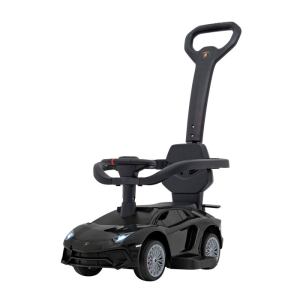Masinuta de impins cu maner parental Lamborghini Aventador (8810) Negru - Autokids.ro