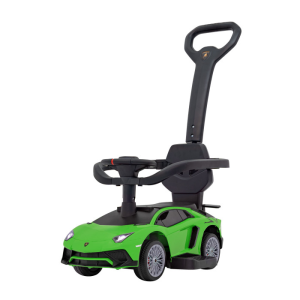 Masinuta de impins cu maner parental Lamborghini Aventador (8810) Verde - Autokids.ro