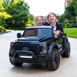 Masinuta electrica pentru 2 copii Ford Super Duty XXL 4x4 180W (2088) Negru - Autokids.ro