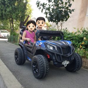 Masinuta electrica pentru copii UTV TURBO RZR LUX 4x4 12V 120W (HC301) Albastru - Autokids.ro