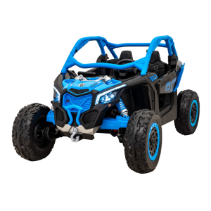 UTV electric pentru copii cu 2 locuri Can-Am Maverick Turbo RR 24V 800W 4x4 (CA001) Albastru - Autokids.ro
