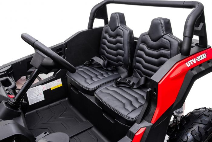 2 locuri cu sarcina pana la 100kg si viteza max 15km/h (032) Rosu - Autokids.ro