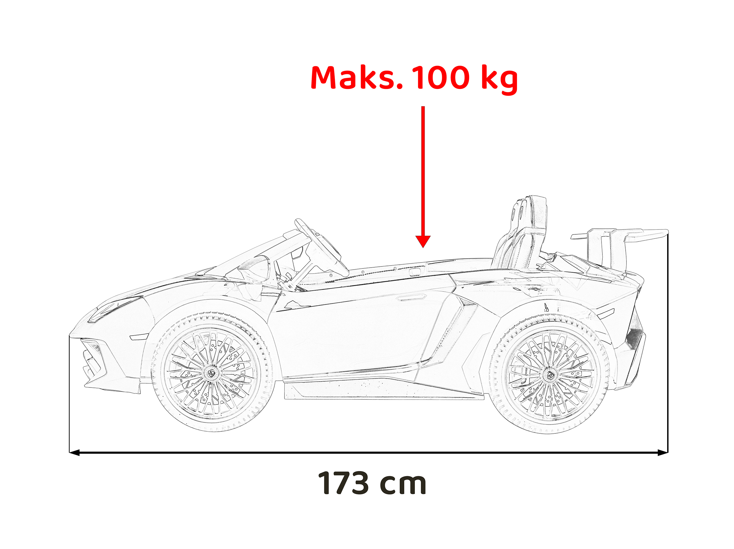 2 locuri cu sarcina pana la 100kg si viteza max 15km/h (8803) Alb - Autokids.ro