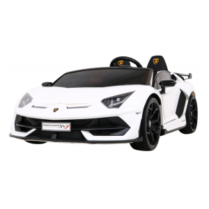 Masinuta electrica pentru copii Lamborghini Aventador SVJ Roadster 24V 500W Drift cu 2 locuri viteza maxima 13km/h (2028-drift) Alb - Autokids.ro