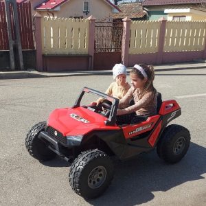 UTV electric pentru 2 copii Buggy XXL FAST EDITION cu viteza maxima 15km/h 500W 24V 4x4 (sx1928-fast) Rosu - Autokids.ro