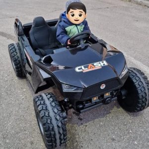 UTV electric pentru 2 copii Buggy XXL FAST EDITION cu viteza maxima 15km/h 500W 24V 4x4 (sx1928-fast) Negru - Autokids.ro