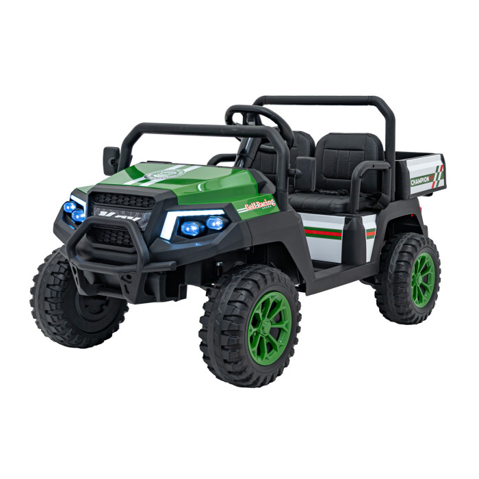 Masinuta electrica pentru copii UTV Champion cu 2 locuri si basculanta 24V 400W (650D) Verde - Autokids.ro