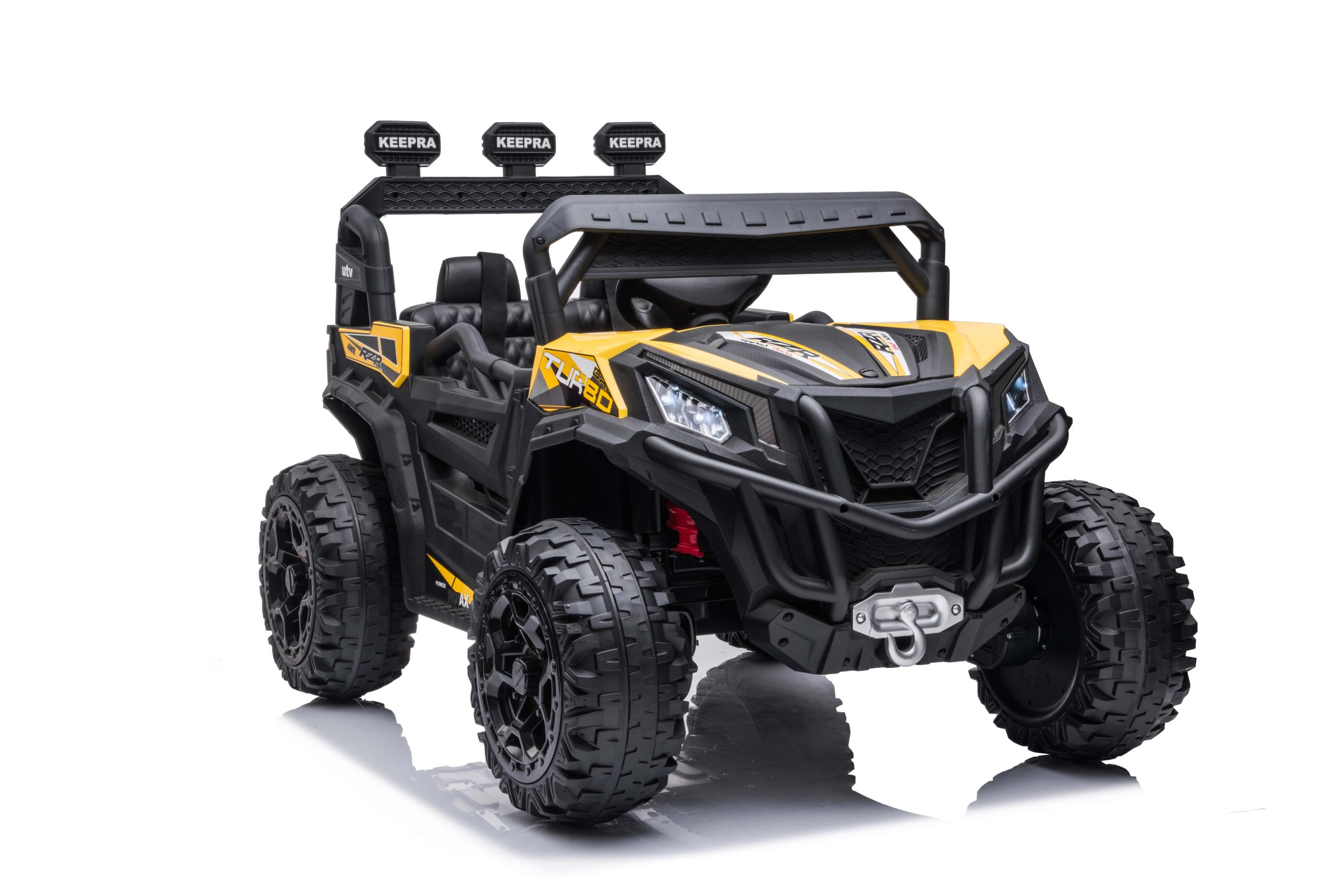 Masinuta electrica pentru copii UTV TURBO RZR LUX 4x4 12V 120W (HC301) Galben - Autokids.ro - imagine 2