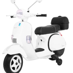 Motocicleta electrica pentru copii Scuter Vespa 12V 70W (PX150) Alb - Autokids.ro