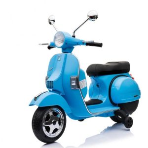 Motocicleta electrica pentru copii Scuter Vespa 12V 50W (PX150) Albastru - Autokids.ro