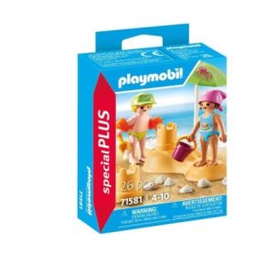 Playmobil - Figurine copii cu castel de nisip