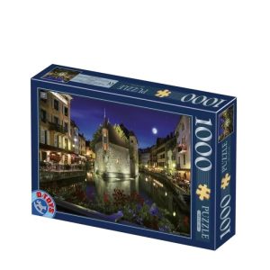 Puzzle Adulti Franta: Annecy Peisaj de Noapte