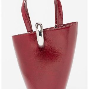 Geanta bucket mica cu model asimetric Bambola - Visiniu