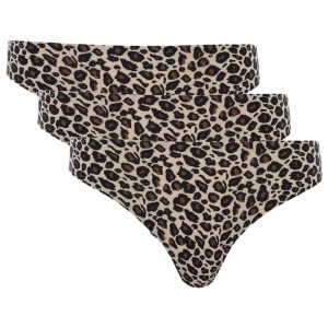 Set de chiloti cu animal print - fara cusaturi -3 perechi - Negru/Bej