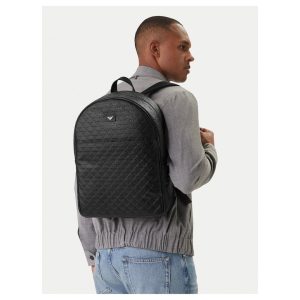 Rucsac barbati - piele naturala - negru - One Size INTL