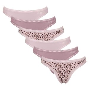 Set de chiloti tanga Go Crush - 6 perechi - Roz