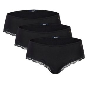 Set de chiloti cu garnituri de dantela - 3 perechi - Negru
