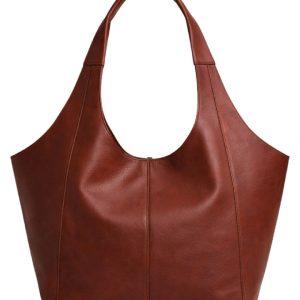 Geanta tote din piele naturala - Visiniu