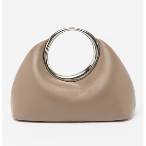 Geanta din piele cu maner Calino - Maro taupe
