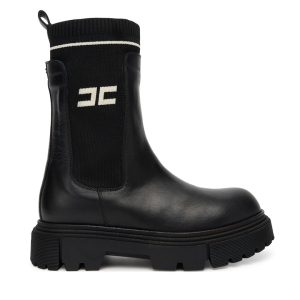 Cizme fete  piele naturala - negru -